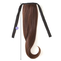 가발프랜즈 묶음머리가발 끈달비 부분가발 C컬웨이브 긴머리 45cm 붙임머리가발, 다크브라운, 1개