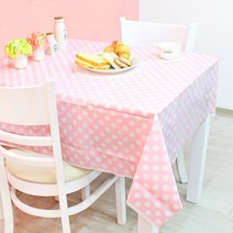 비닐 테이블보 빅도트, 핑크