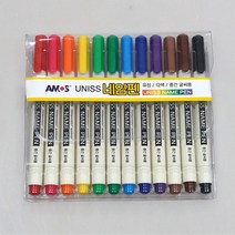 단골창고 아모스 12색 유성네임펜, 단품