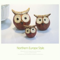 아울하우스 인테리어 소품 - 미니갈색부엉이, 3P세트