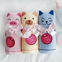 송월타월 애니멀 가벼운 세면타월 귀여운 수건 5매, 옐로우, 5장