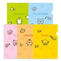 L홀더 캐릭터 10매 A4 홀더 바인더 L자 화일 문서 파일, C.캐릭터 랜덤