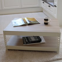 스피드랙 멀티테이블 협탁 직사각 라지 800x600x330mm 2단, 백색
