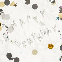 미니 메세지 생일초 골드초실버초 생일축하초 HAPPYBIRTHDAY 골드 (금색), 실버