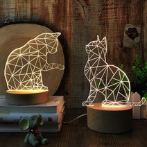 고양이 3D LED 무드등 걷는고양이 수유등 취침등 인테리어등, 3D입체/뒤돌아보는고양이