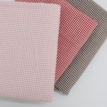 앤패브릭 면원단 선염잔체크 3color 패브릭 원단, 연핑크