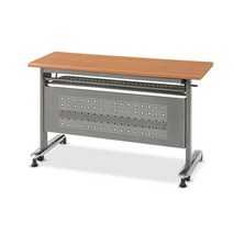와이디 H형 연수용 테이블 회의 책상, (타공가림)1500x450_월넛(YW1103-4-WN)