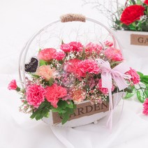 ★비누카네이션꽃바구니★, 08. (조화)샤를모던카네이션바구니C - 핑크
