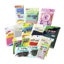 수세미15종 스폰지/철/필터/반짝이/은사, 07반짝이아크릴수세미사각