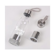 위드지저스 오병이어녹차물병 티보틀(600ml) 에코물병 그린티 스테인레스거름망, 투명, 600ml