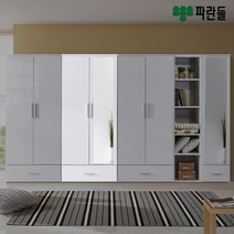 파란들 페리 2단봉 1단 서랍 거울옷장 ch, 네이비