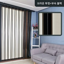 블라인드할인몰 투명 펄반투명 홀딩도어 8칼라, 06. 브라운 투명+부속 블랙
