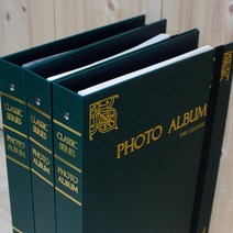 CLASSIC ALBUM+책장진열가능+바인더앨범+접착or포켓, 클래식앨범_카키, 화이트포켓속지30매, 30매