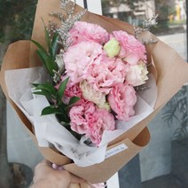 [피오니페페] 핑크 리시안셔스 꽃다발 꽃배달 꽃선물, 크래프트