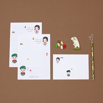 널 좋아해 캐릭터 편지지 (자체제작), 흰색, 편지지6장 + 봉투3장