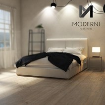 모더니가구 에일린 가죽침대, 아이보리, 퀸