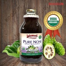 레이크우드 유기농 노니 압착 주스 원액100% 946ml NFC 저온살균 미국농림수산부 유기농인증 쥬스 리얼 퓨어 순수 노니를통째로 압착즙 자연주의 천연 미네랄 비타민 프로제로닌 이리도이드 추석선물, 1병