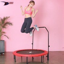 OneTwoFit 팔각형 트램폴린 점핑 다이어트 피트니스 트램펄린 50인치, 블랙&레드