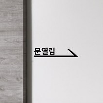 STEA 문열림 OPEN 스티커, 브러쉬드실버