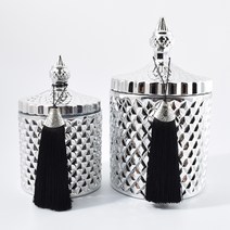 [캔들이케아] 불꽃 클래식 실버메탈 캔들용기, 300ml