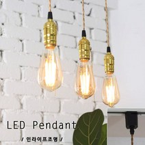 인라이프조명 골드1등 소켓 에디슨 인테리어 볼 전등 전구별매