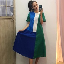 이힝 A 라인 플레어 여름 린넨 롱 원피스
