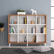 블랑누보 넓은 와이드 책장 3단 전면 책꽂이 북카페 서재 거실 오픈 긴 수납, 아카시아화이트