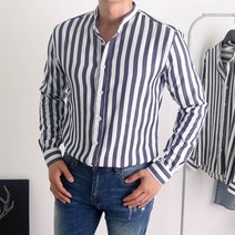 코코로맨틱 남자 스트라이프 실크 셔츠 3 color