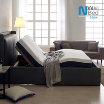 느웰 라텍스 모션베드 슈퍼싱글 (NW1502) + 천연라텍스 매트리스 포함, 그레이_기능성커버E