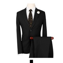 킹스맨 남자수트 핀스트라이프 블랙 수트 2pcs BC0117004
