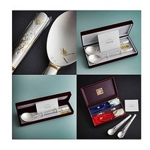 인스푼 수복학 금부 은수저 2벌 부부세트 순도 99.9% 24K 금도금 순은 VIP 선물 포장 혼례 예단 외국인 고급 명절 파는곳 답례 사은품증정 부모님 기념 문구 인쇄 전통 결혼 추천, 2세트, 수저2벌+저분2벌+기본케이스