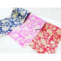 10cm 폭 넓은 금박국화 한복원단리본/한복리본테이프, 네이비