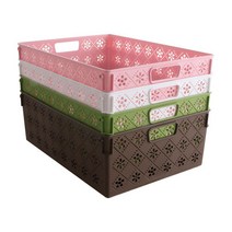 이즈오피스 멀티바스켓 수납바구니 정리정돈 바구니, 5907(분홍), 1개