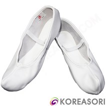 코리아소리 흰색 코있는 소가죽 굽없는 한국무용슈즈 코슈즈 SOP-SJA111X, 270