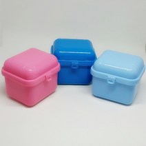 미소덴탈 틀니보관함(블루) 틀니통 덴쳐케이스 틀니소독함 틀니통인쇄, 1개
