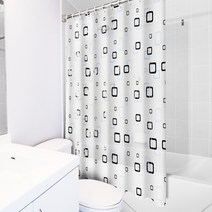 JSS&D PEVA 욕실 샤워커튼 스퀘어(커튼고리포함), 1장