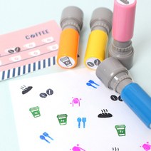 두루디자인 베이직 꼬마 쿠폰 스탬프, 핑크(자체로고), 잉크 청보라