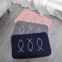 리빙엔젤 순면 퀼트 발매트 주방매트 세트, 심플피쉬세트