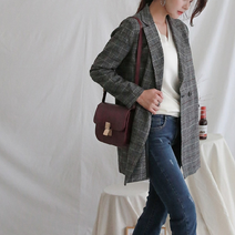 빨강몽키 W_808_043 여성 체크 자켓 롱 자켓 신상!!