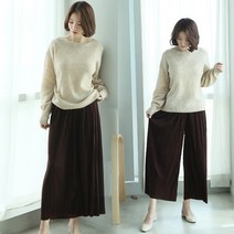 카푸 밴딩으로 편안한 빅 벨벳주름팬츠 바래힐 주름통팬츠(브라운)