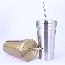 키즈미소 이중스텐콜드컵500미리, 실버, 500ml