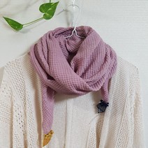더드림 주름 사각 나뭇잎 가을 여성 롱 쁘띠스카프 6Color
