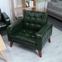 마티노가구 로즈마리 원목 인조가죽 1인용 소파, 3.뉴로즈마리 1인_다크그린
