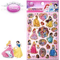 금홍팬시 금빛 반짝스티커 (프린세스) 1장