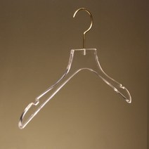 자체브랜드 투명 직각아크릴 골드 크롬고리 여성용 상의 옷걸이, 골드고리, 1개