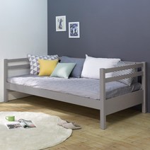 [한정수량 추가할인쿠폰] 에보니아 파인 원목 데이베드 슈퍼싱글 침대, 그레이프레임