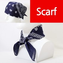 착한도매 코차 등산 손수건 등산스카프 면손수건 쁘띠 머플러 헤어밴드 목스카프, 파랑