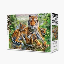 썬앤트리 직소퍼즐 500피스 호랑이 가족 HP508, 단일