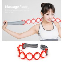 마사지로프 등 허리 어깨 목 대형 롤러 줄 마사지기, 레드, 1개