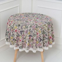 찬미디자인 레이스 원형식탁보, 라벤더 .lace, 원탁크기100cm용